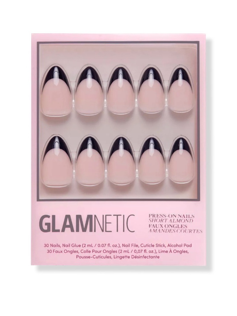 Glamnetic Short Almond Press-On Nails in Caviar (unopened)